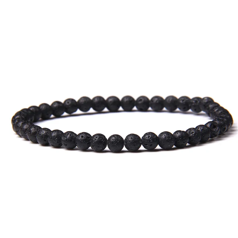 4mm Mini Chakra Perlen Armband Naturstein Achate Lava Perlen Armbänder Armreifen für Frauen Männer Beste