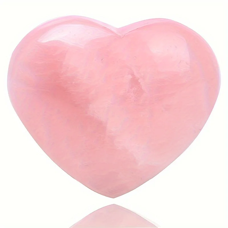 Natürlicher Rosenquarz geschwollener herzförmiger Palmen stein, rosa Liebes taschen stein, Kristalle del stein