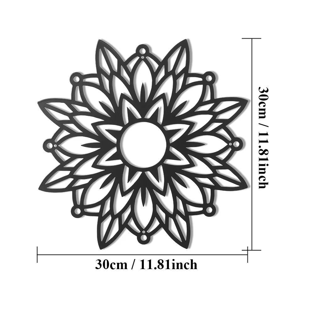 Wildblume Mandala Metall Wandbehang Zeichen Blume Silhouette Indoor Outdoor Dekor moderne Schlafzimmer