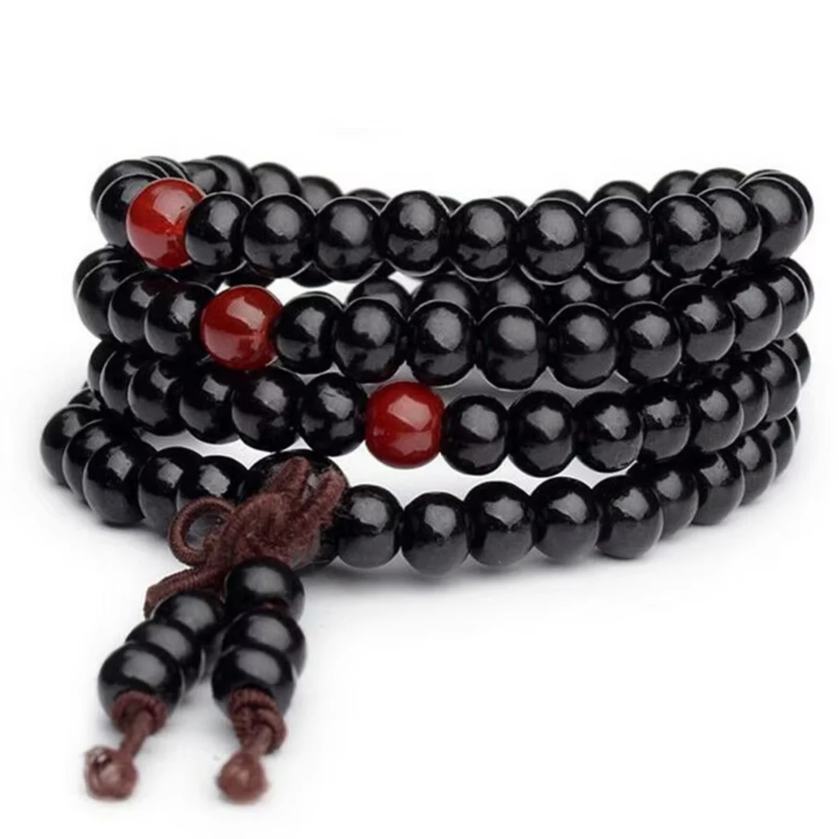 8 mm buddhistisches natĂŒrliches Sandelholz Buddha Meditation Holz Gebetskette Mala Armband Damen Herren 108