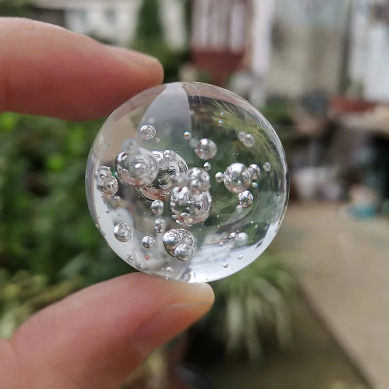 Kristall Eis Riss Ball Wasser Brunnen Bonsai Glas Kugel Hause Dekoration Ornamente Feng Shui Figur Marmor
