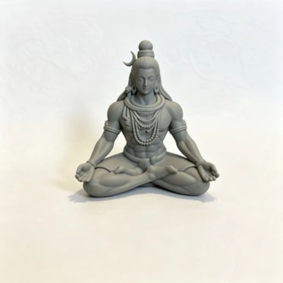 Hindu-Gott Shiva-Statue in Meditationspose, PLA-Figur, Yoga-Raum, Schreibtisch-Dekoration, Diwali, religiöses