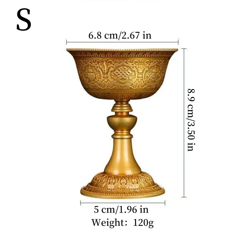Buddhismus-Altäre-Kerzenlampe, Gravur acht verheißungsvolle Kupferkerzenbecher, ghee schwebender heiliger