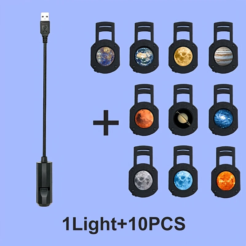 USB-Deckenprojektor für Mond und Erde Atmosphärenlicht Sternenhimmel-Lampe Nachtlicht Romantische