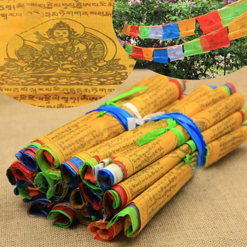 20 Blatt 5 m religiöse Flaggen tibetisch-buddhistische Lieferungen Farbdruck Gebetsflagge Tibet Banner
