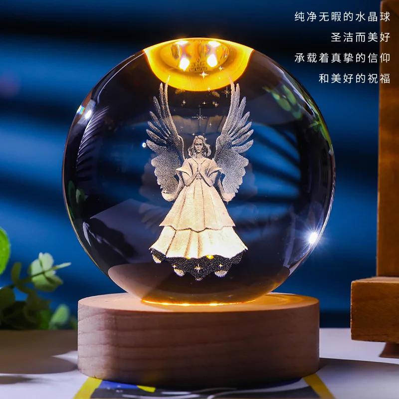 USB LED Nachtlicht Galaxy Kristallkugel Tischlampe 3D Planet Mondlampe Schlafzimmer Home Decor für Kinder