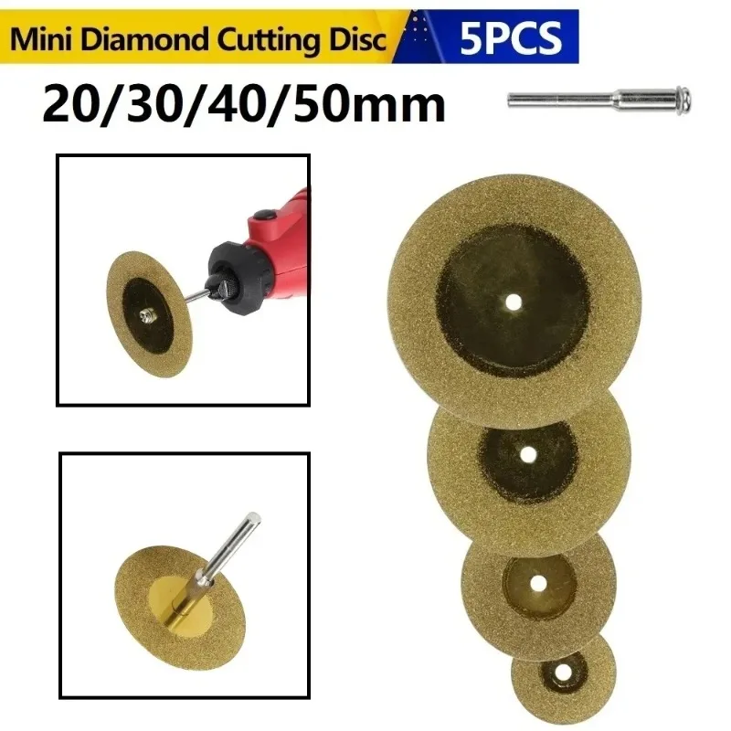 Diamant-Trennscheiben-Set mit TiN-Beschichtung zum Schneiden von Drehwerkzeugen aus Edelsteinen (5 Stück)