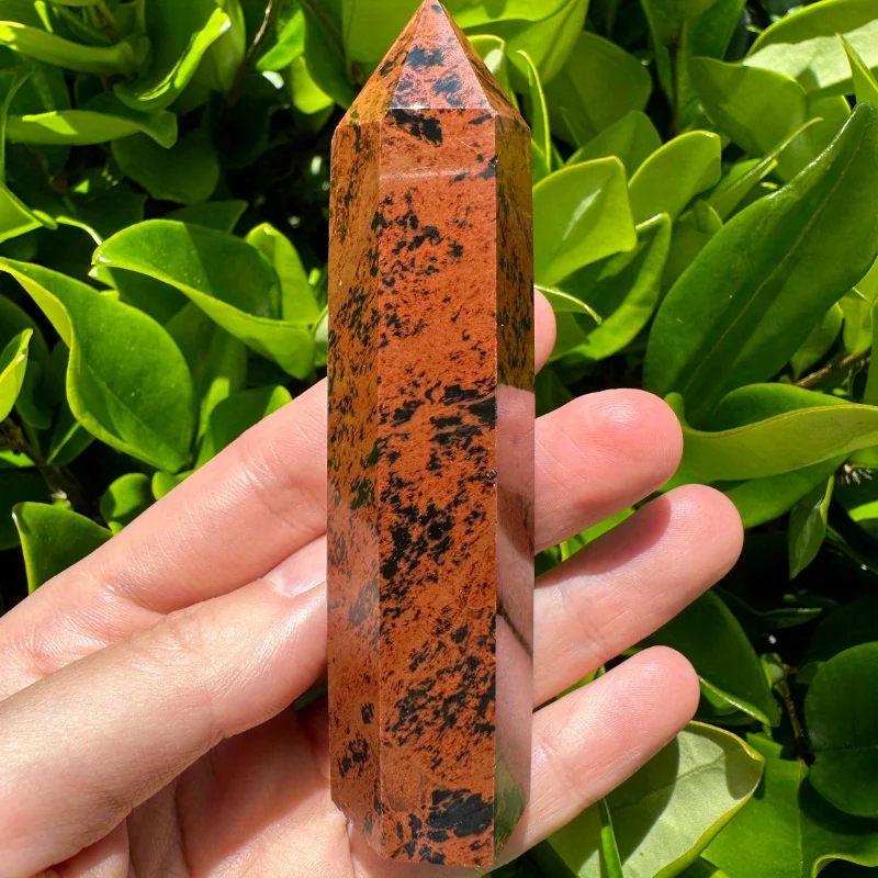 Roter Obsidian-Spitze, Mahagoni-Obsidian-Spitze, roter Obsidian-Turm für Heimdekoration, als Geschenk
