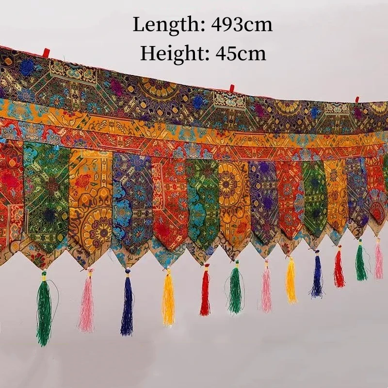 Tibetische Gebetsflagge, fünffarbiger Vorhang, buddhistischer Altar, acht verheißungsvoll, 5 m, Vorhang