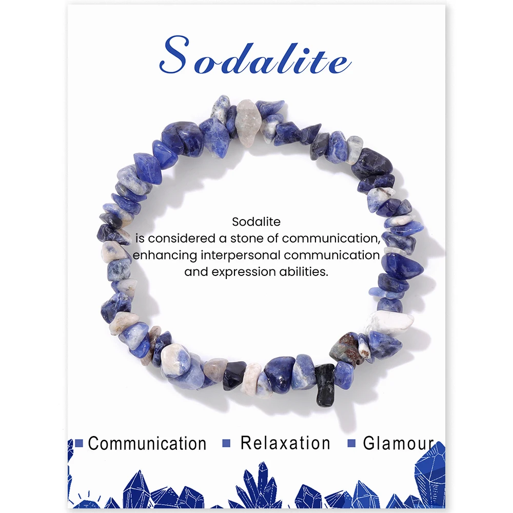 Mode Lapis Lazuli Chip Stein Armbänder Unregelmäßige Naturstein Hämatit Labradourites Armbänder Frauen Männer