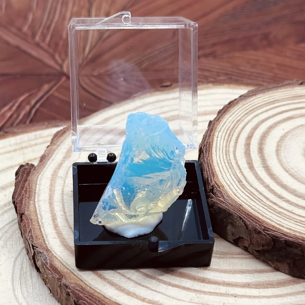Seltene natürliche Kristall-Mineral-Displaybox mit stabiler Basis, Quarz-Amethyst-Pyrit-Rohsteinhalter