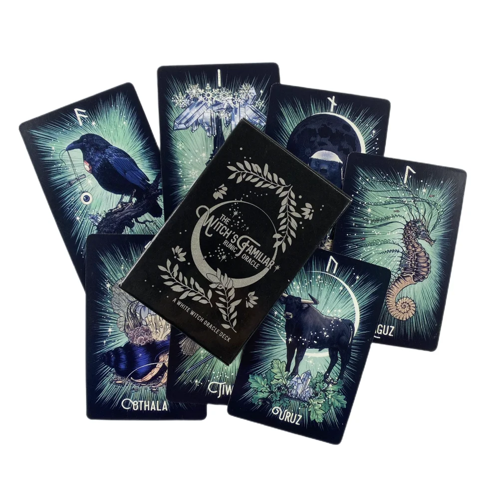Hexen-Familien-Rune-Orakel 24 Karten Indie Tarot-Deck Runen Rune-Karten Tier-Orakel Tier-Tarot-Karten