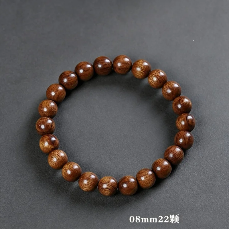 GroĂblĂ€ttriges Gelbes Rosenholz Buddha-Perlen Armband 108 StĂŒck Unisex Handkette Blumiges Birnbaumholz Feng