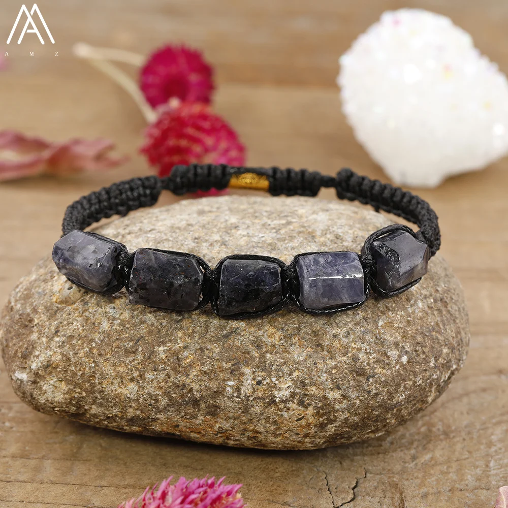 Natürliches Schwarzes Turmalin-Armband Naturstein-Schmuck Damen-Handarmband Rohkristall-Geschenk für Männer